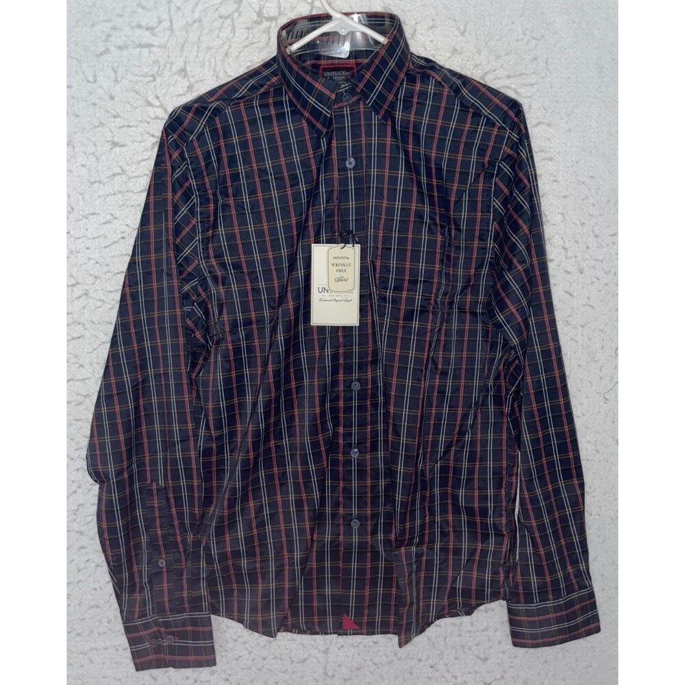 UNTUCKit Blue Red Plaid Slim Fit Long Sleeve Shirt Men’s M Valencay Performance